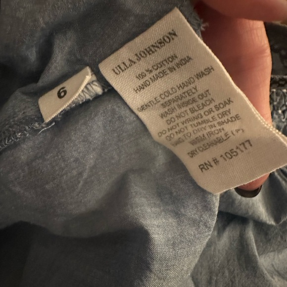 Ulla Johnson Delia Blue Embroidered Women's Top - Picture 5 of 5